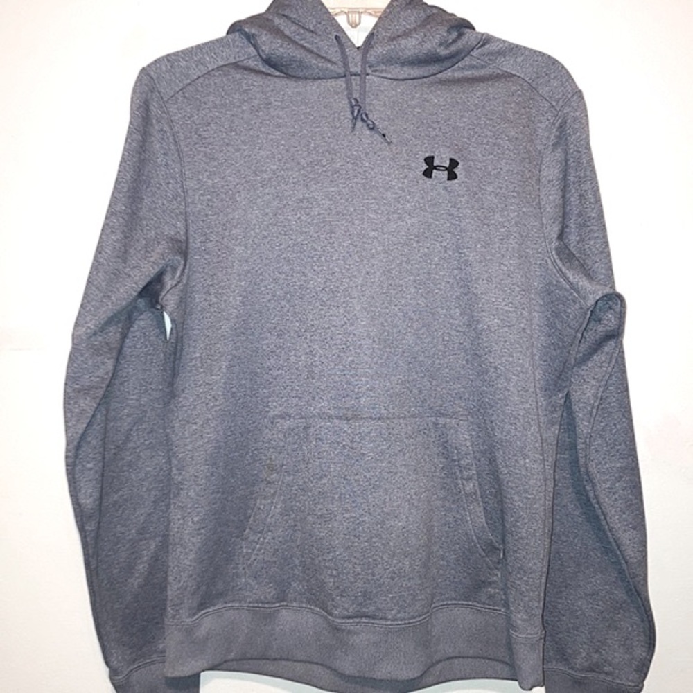 Under Armour Solid Gray Pull-Over Grey Hoodie Com… - image 1